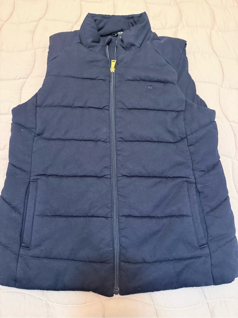 Lauren Ralph Lauren Navy Zip-Up Quilted Vest